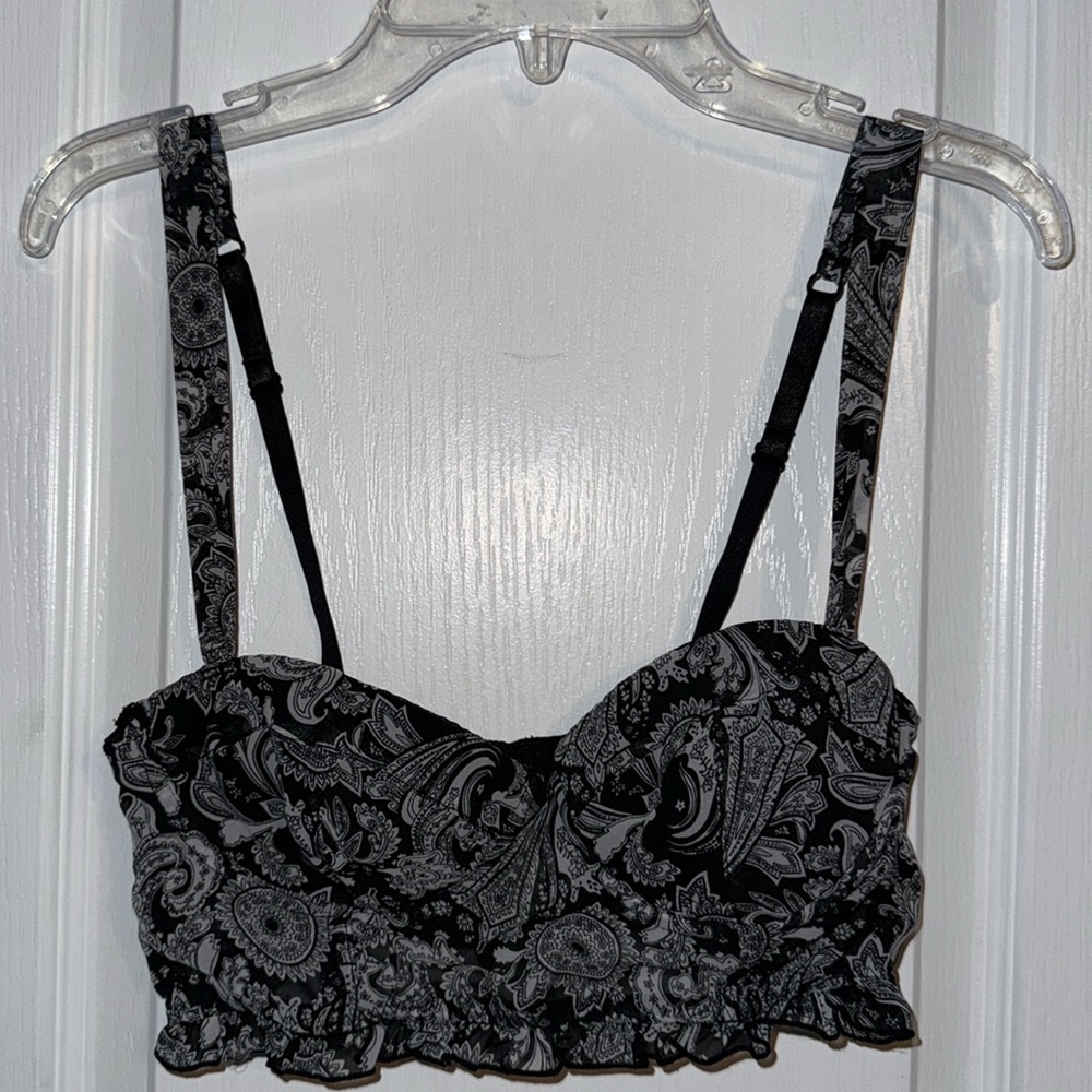 Forever 21 Black & White Bandana Print Bralette Size S - Picture 3 of 11